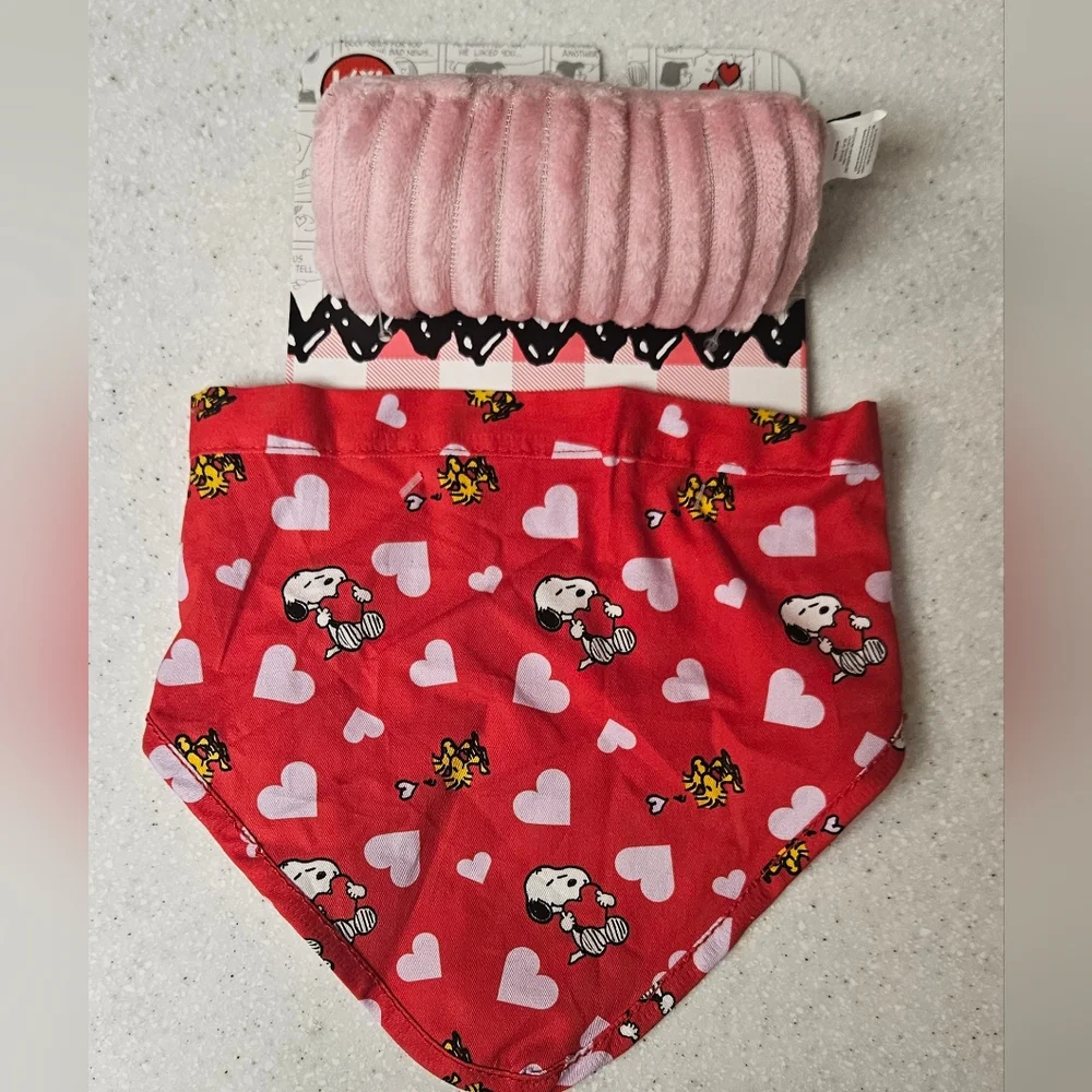 Snoopy Valentine Bandana & Toy NEW